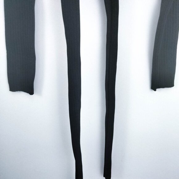 Tibi Tech Poly Ribbed Decollette Wrap Sweater in  Blue Black Large NWT - Picture 9 of 13